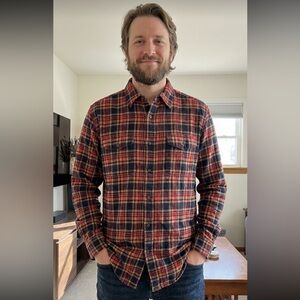 Sonoma Red and Navy Plaid Button-Down Shirt